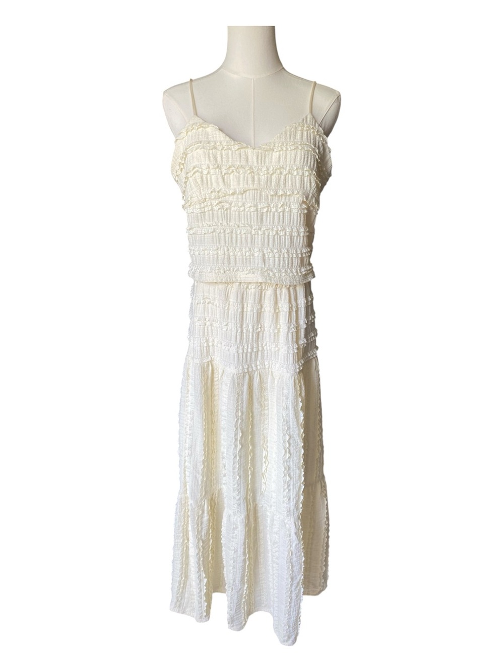 Good Luck Gem Ruffle Two Piece Cami and Maxi Skirt Set